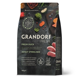 GRANDORF FRESH CAT Duck STERILISED сухой корм для стерелизованных кошек, утка, батат