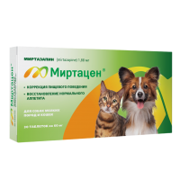 Миртацен 1,88 мг для собак мелких пород и кошек, 30 таб