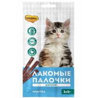 Мнямс лакомство для котят мясные палочки, индейка