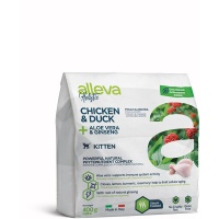 Сухой корм для кошек Alleva Holistic, курица, утка, сахарный тростник и женьшень, 400 г