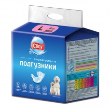 Cliny Подгузники для собак и кошек весом 8-16 кг, размер L