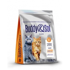 Buddy Sol сухой корм для стерилизованных кошек, индейка и утка 