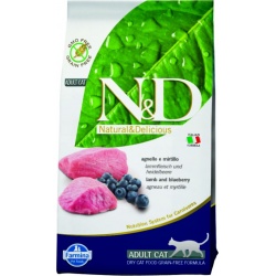 Farmina N&D корм для кошек беззерновой, с ягненком и с черникой