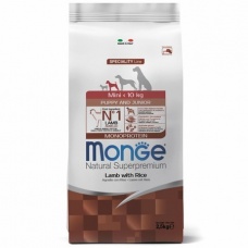 Monge Dog Monoprotein Mini корм для щенков мелких пород с ягненком и рисом 2,5 кг
