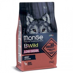 Monge Dog BWild LOW GRAIN низкозерновой корм из мяса оленя для взрослых собак всех пород