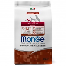 Monge Dog Monoprotein Mini корм для взрослых собак мелких пород ягненок с рисом и картофелем
