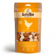 AlpenHof Лакомство Кальциевые косточки с курицей для мел собак/щенков 50г