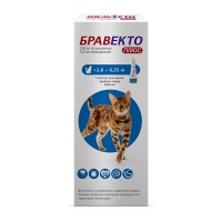 Бравекто Плюс капли на холку для кошек 250мг (2,8-6,2 кг) (1 пип/уп)