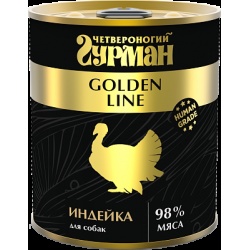 Четвероногий гурман Golden Line консервы для собак с индейкой в желе