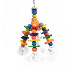 DUVO+ Игрушка для птиц "Деревянный осьминог", разноцветный, 35,5х10см