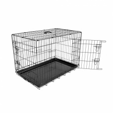 DUVO+ Клетка для собак двухдверная "Pet Kennel", черная, 92х57х64см