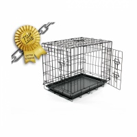DUVO+ Клетка для собак двухдверная "Pet Kennel Ninja GIANT", черная, 122х76х84см
