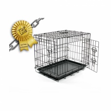 DUVO+ Клетка для собак двухдверная "Pet Kennel Ninja GIANT", черная, 122х76х84см