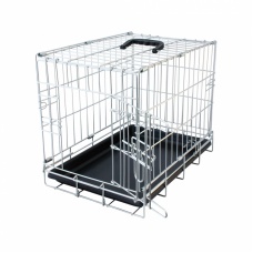 DUVO+ Клетка для собак однодверная "Pet Kennel Top Line MINI", серебристая, 47х30х37см