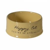 DUVO+ Миска для животных керамическая, "Happy Cat", желтая, 300мл