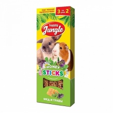 Happy Jungle Палочки для крупных грызунов мед и травы 3 шт
