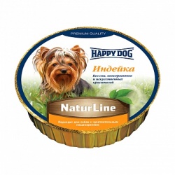 ХэппиДог Natur Line Паштет для собак, Индейка, ламистер 0,125 кг 72255