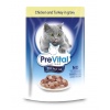 PreVital Premium консервы с курицей и индейкой в соусе для кошек, 100 г