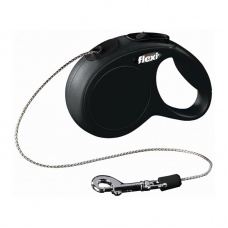 FLEXI New Classic XS Cord 3 m Поводок-рулетка, трос, черный, до 8 кг