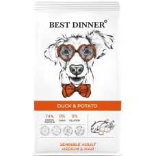 Best Dinner Sensible Medium&Maxi сухой корм для собак ср. и кр. пород Утка и картофель