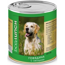 Dog Lunch консервы для собак Говядина с овощами
