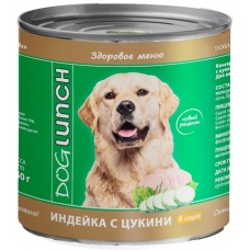 Dog Lunch консервы для собак Индейка с цукини в соусе
