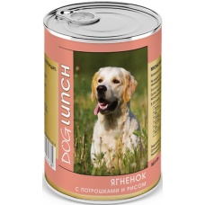 Dog Lunch консервы для собак Ягненок с потрошками и рисом