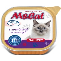 Ms.Catконсервы для кошек паштет с Говядиной и птицей
