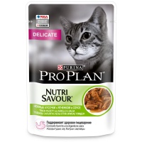 Pro Plan Pouch консервы для кошек с чувствительным пищеварением в соусе ягненок