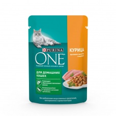 Purina One консервы для дом.кошек курица морковь