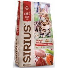 Sirius сухой корм для кошек Мясной рацион