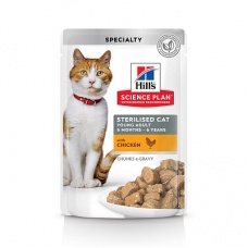Влажный корм Hill's для молодых стерилизованных кошек, пауч с курицей, 85 г