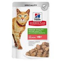 Влажный корм Hill's Science Plan Senior для кошек (7+), пауч с лососем, 85 г