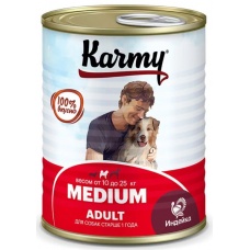 KARMY MEDIUM Adult влажный корм для собак средних пород с индейкой, 340 г